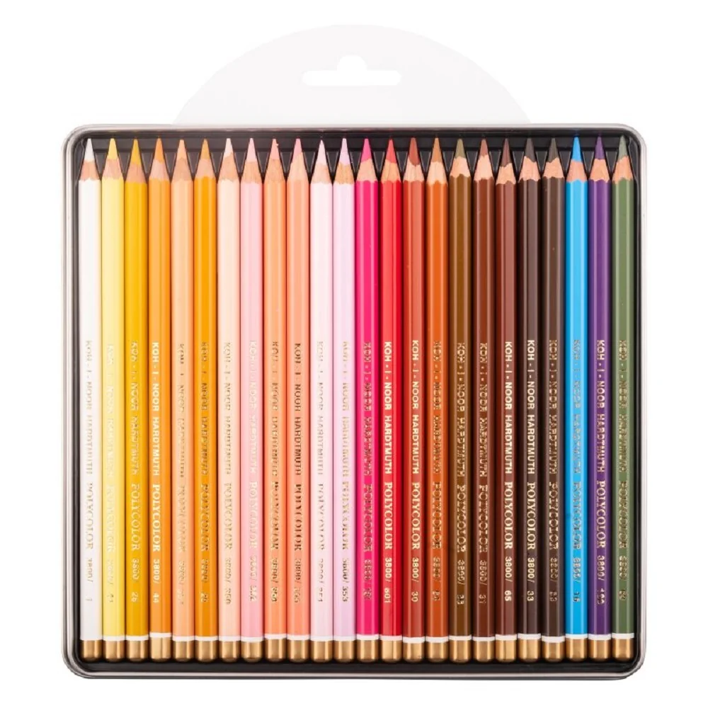 KOH-I-NOOR POLYCOLOR 3824/24 - umělecké pastelky portrét v plechovém pouzdře - 24 ks