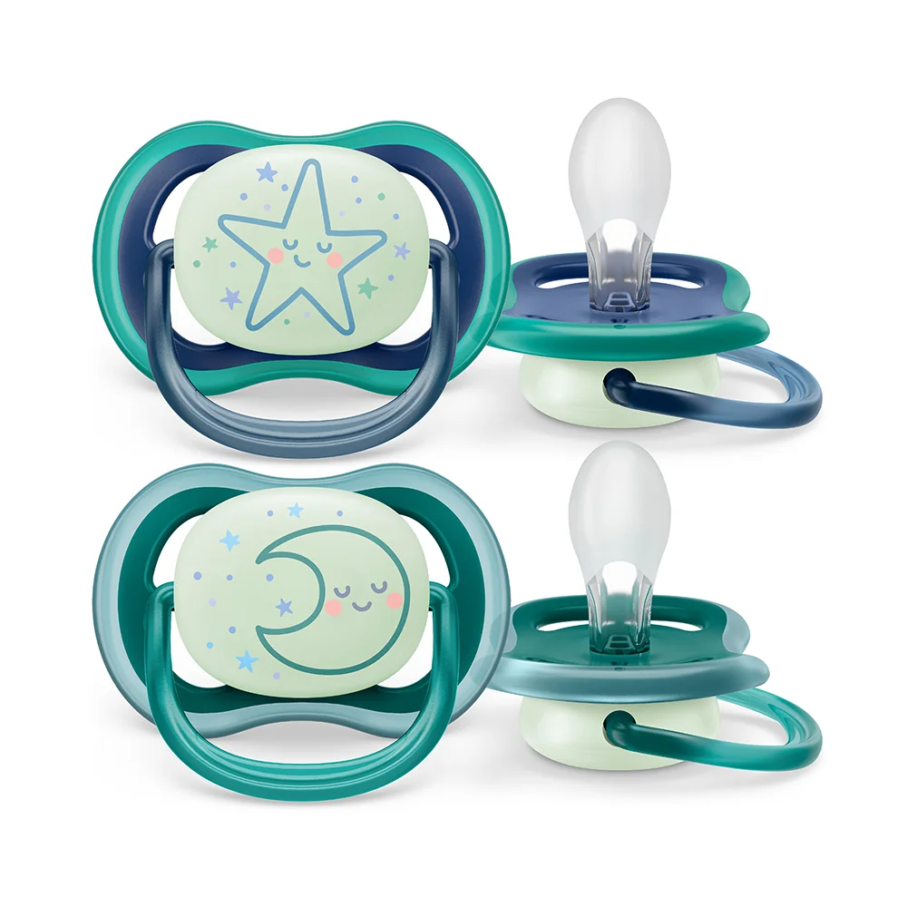 Philips Avent Šidítko Ultra air noční 6–18m chlapec 2 ks