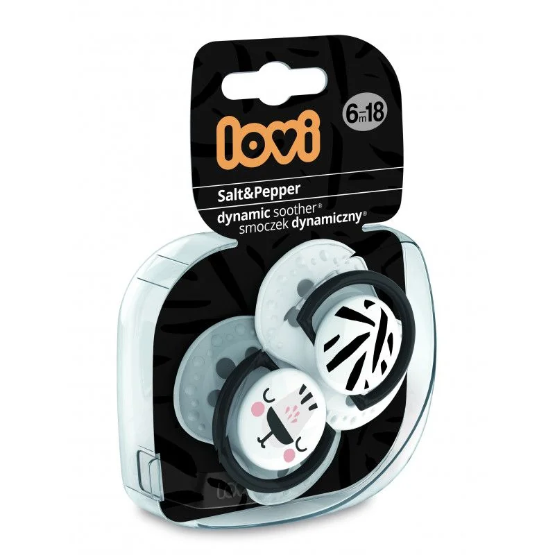 LOVI Salt & Pepper Dudlík silikonový dynamický 6-18m 2 ks