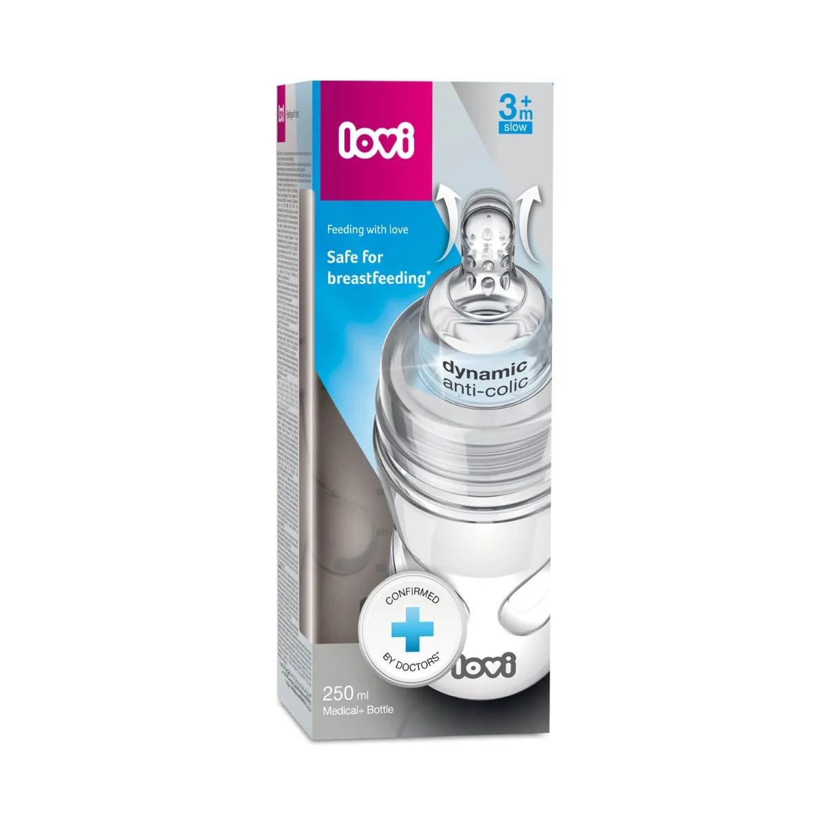 LOVI Kojenecká láhev Medical+ 3m+ 250 ml