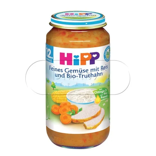 HIPP DĚTSKÉ MENU BIO Zelenina s rýží a krocaním masem 250g