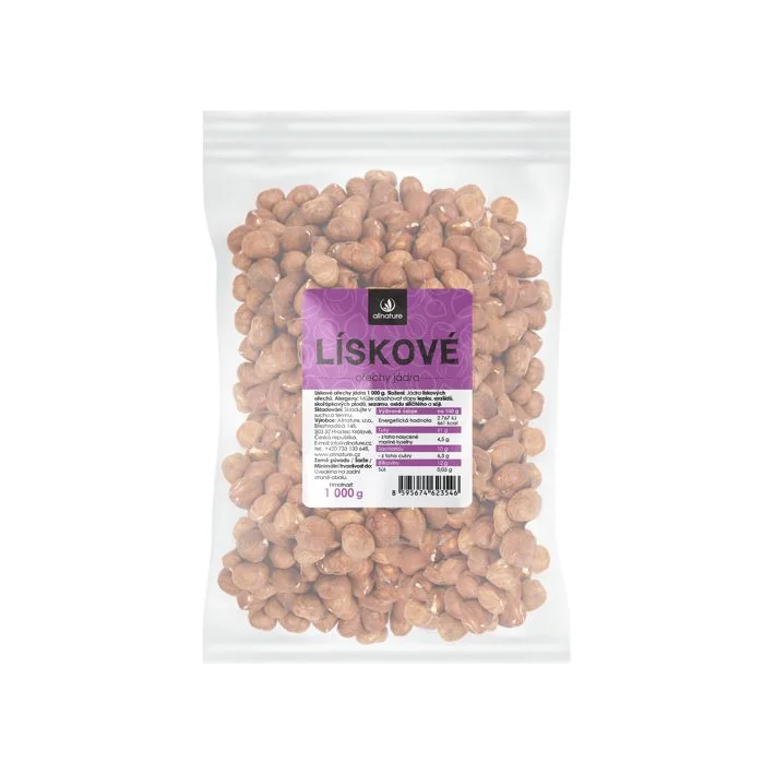 Allnature Lískové ořechy jádra 1000 g