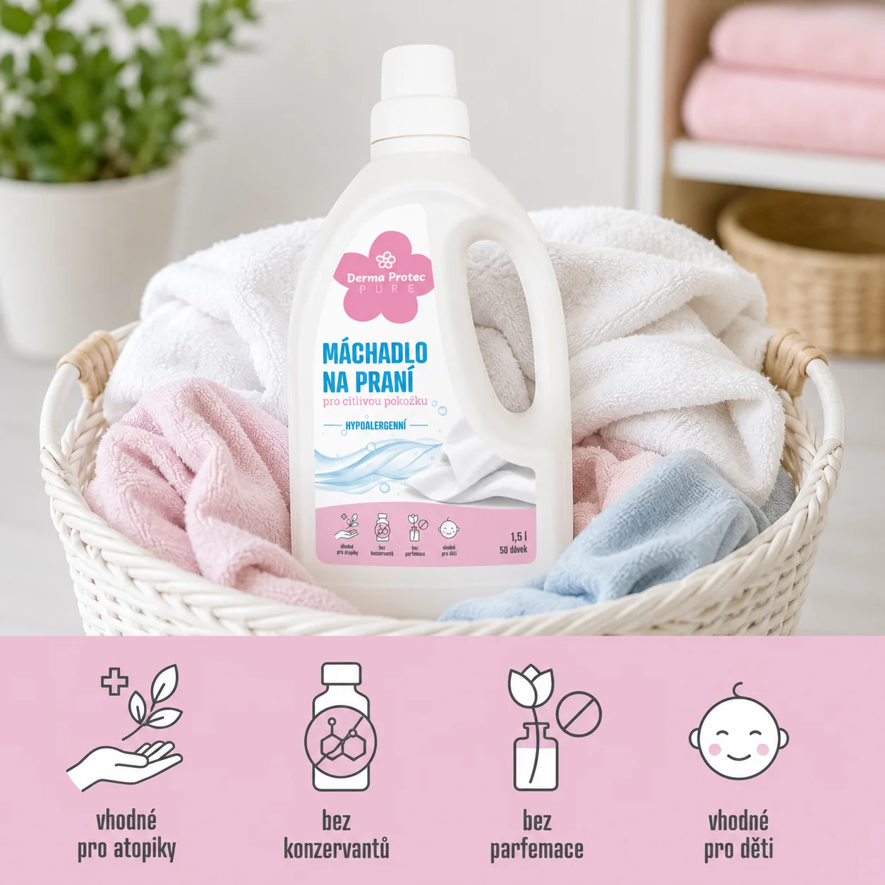 DermaProtec Pure Máchadlo pro citlivou pokožku 1,5 l
