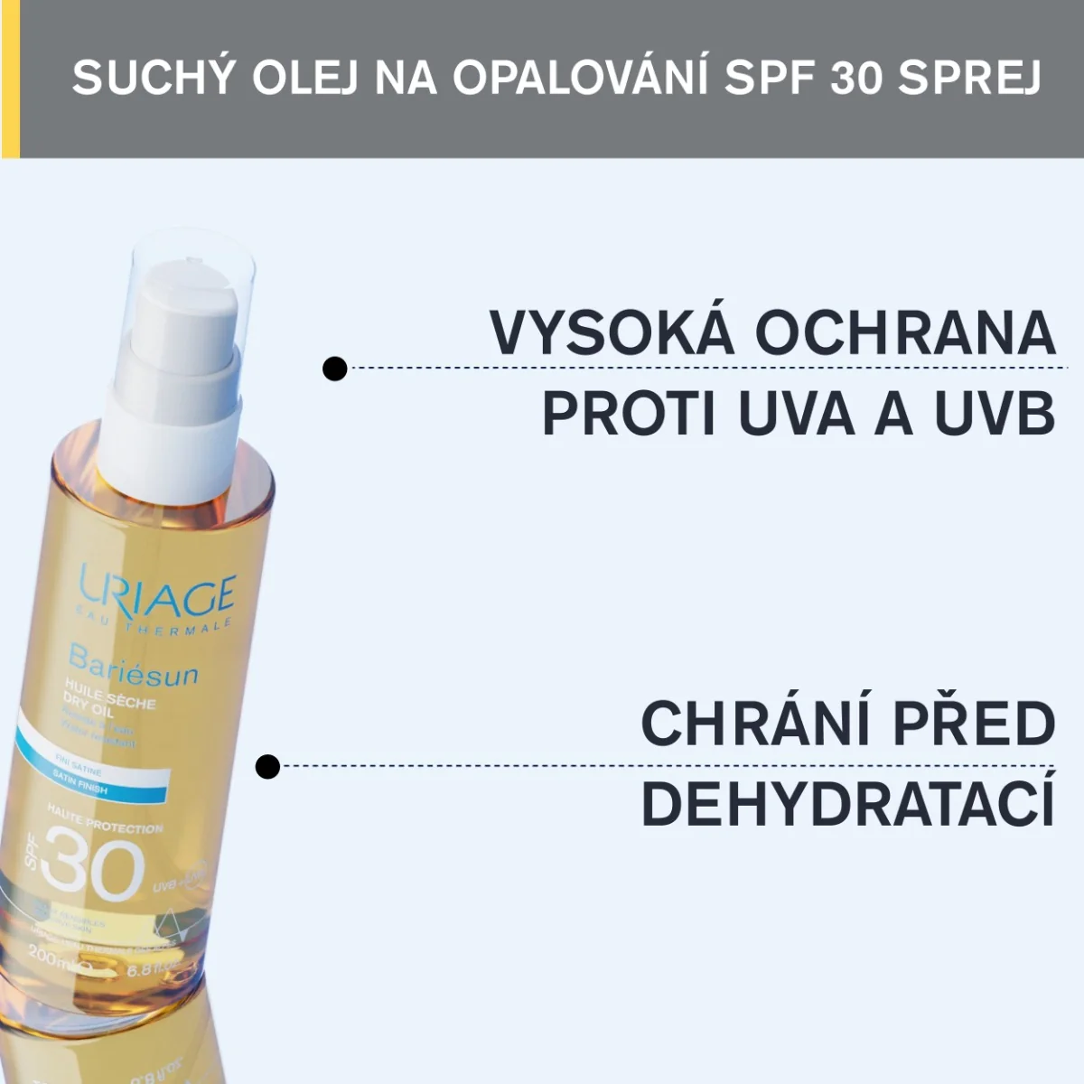 Uriage Bariésun Suchý olej na opalování SPF30 sprej 200 ml
