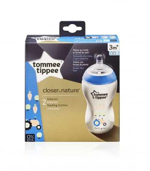 Tommee Tippee C2N 3m+ 340 ml kojenecká láhev s obrázky 2 ks