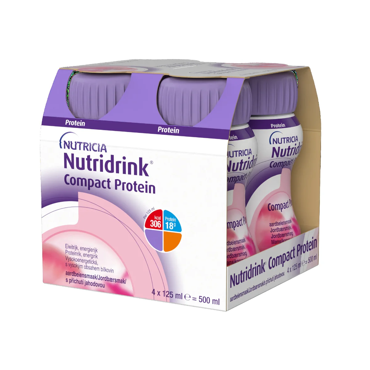 Nutridrink Compact Protein s příchutí jahodovou 4x125 ml