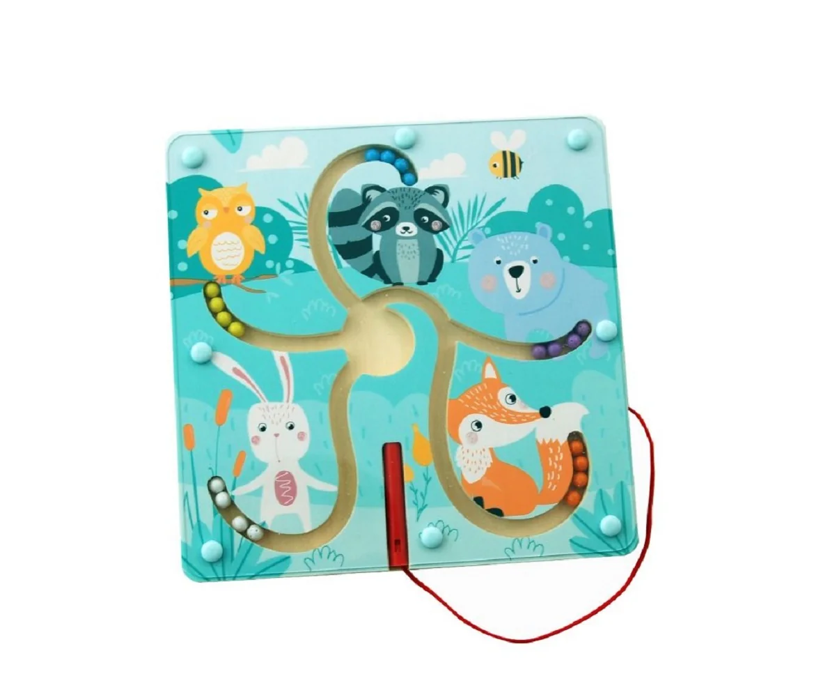Adam Toys Magnetický labyrint Lesní zvířátka, mátový