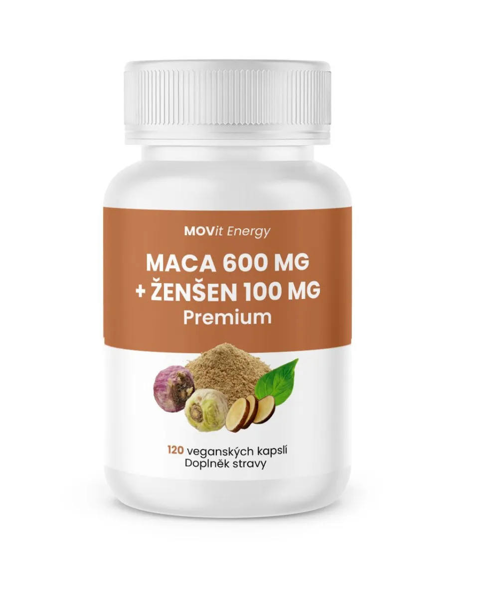 MOVit Energy Maca 600 mg + Ženšen 100 mg PREMIUM