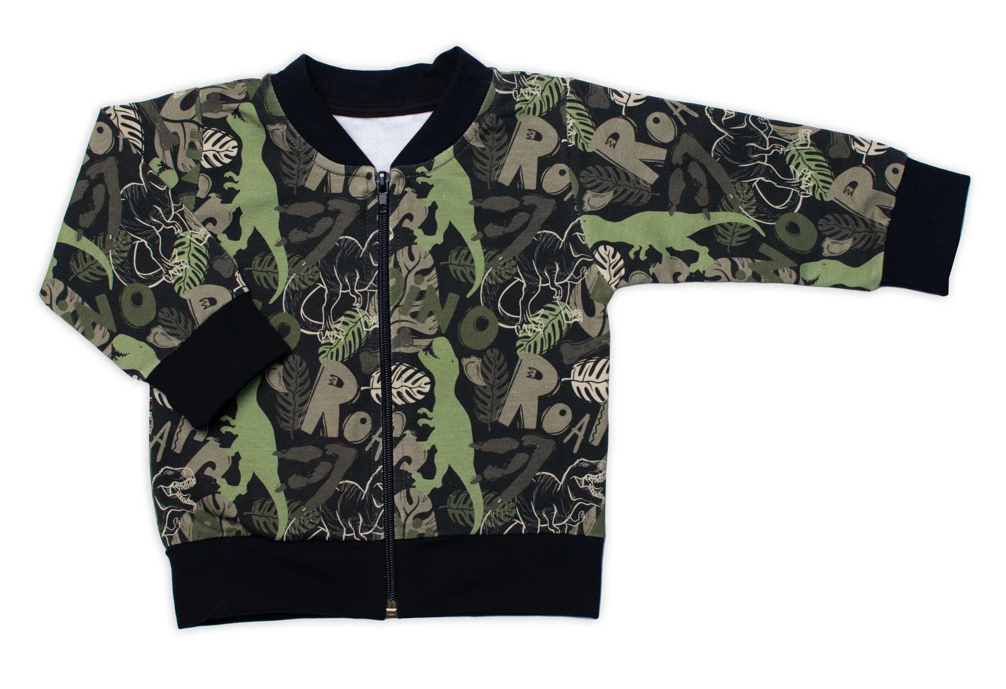 G-baby Stylová bavlněná tepláková souprava ,  Dino - khaki/černá