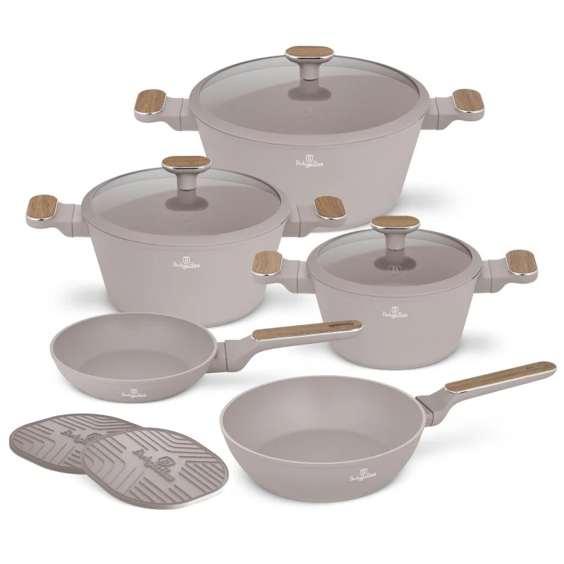 Berlingerhaus Sada nádobí s titanovým povrchem 10 ks Taupe Nordic Collection