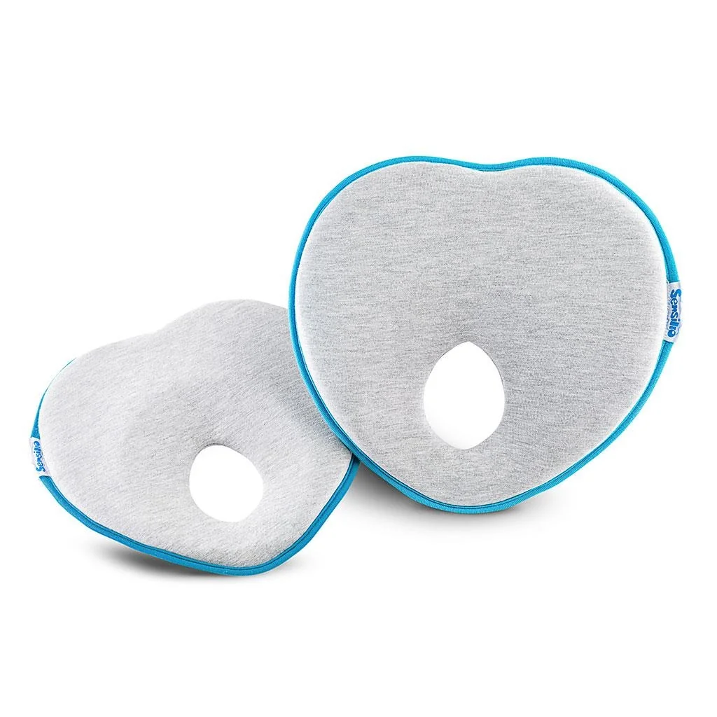 SENSILLO Ergonomický, tvarující polštářek pro miminko - šedý, tyrkys