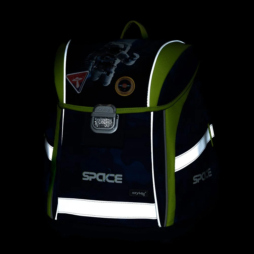 Oxybag Školní batoh PREMIUM LIGHT Space, modro-žlutý