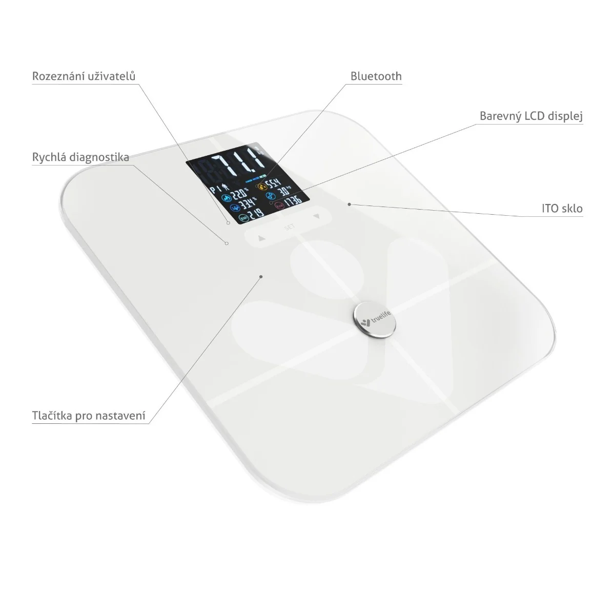 Truelife FitScale W7 BT White digitální váha