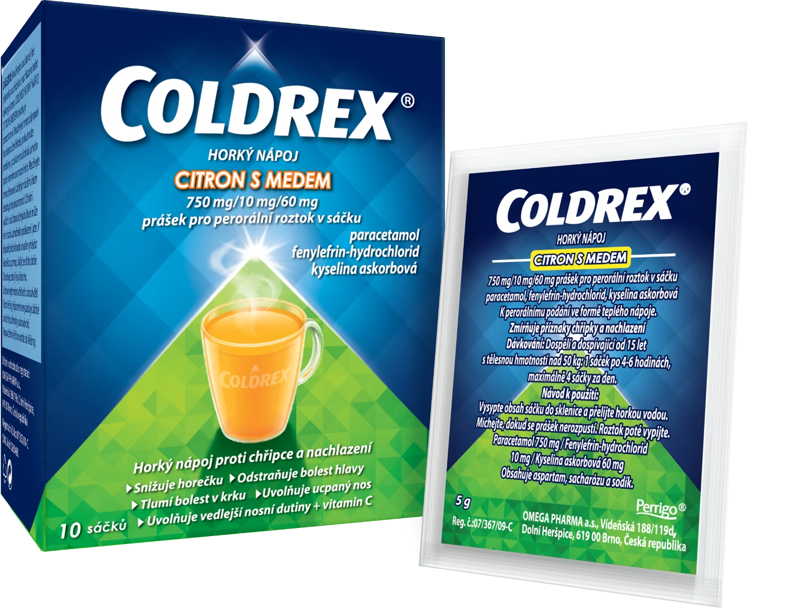 Coldrex Horký nápoj Citron s medem 10 sáčků