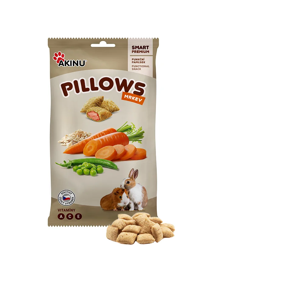 Akinu PILLOWS Polštářky s mrkví pamlsek pro hlodavce 11 x 40 g