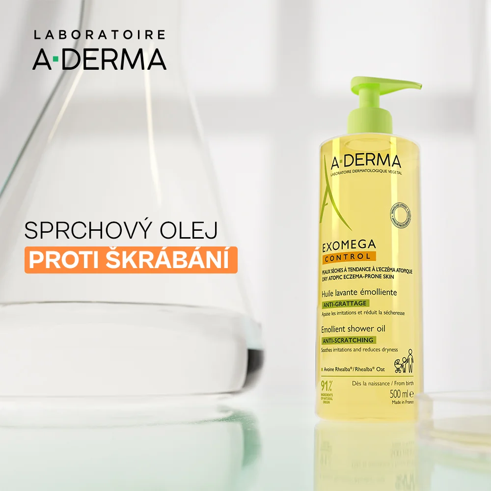 A-Derma Exomega Control Zvláčňující sprchový olej 500 ml