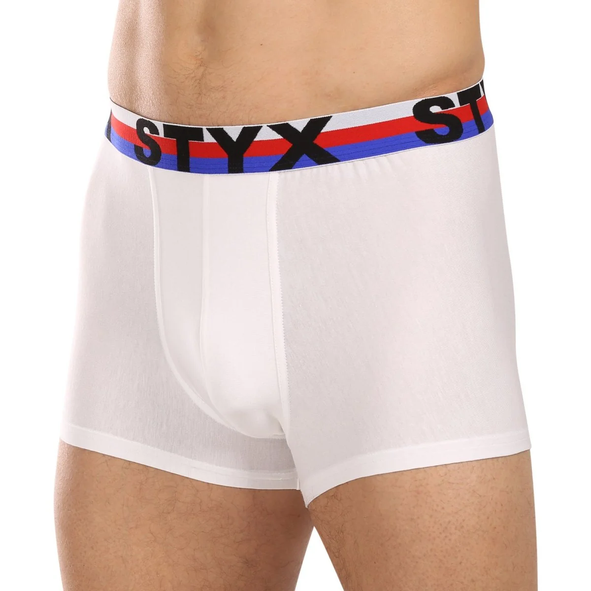 Styx Pánské boxerky sportovní guma bílé trikolóra (G2061) XXL
