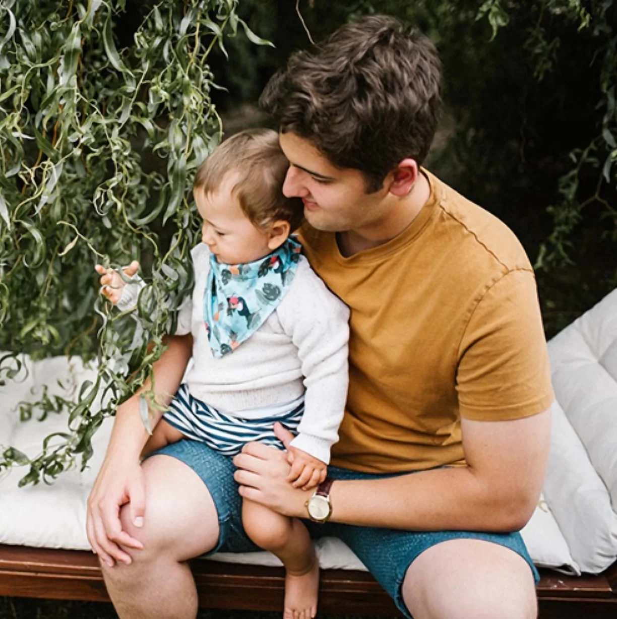 Babyono Dětský bryndáček/šátek 2D sada Tukan, modrý