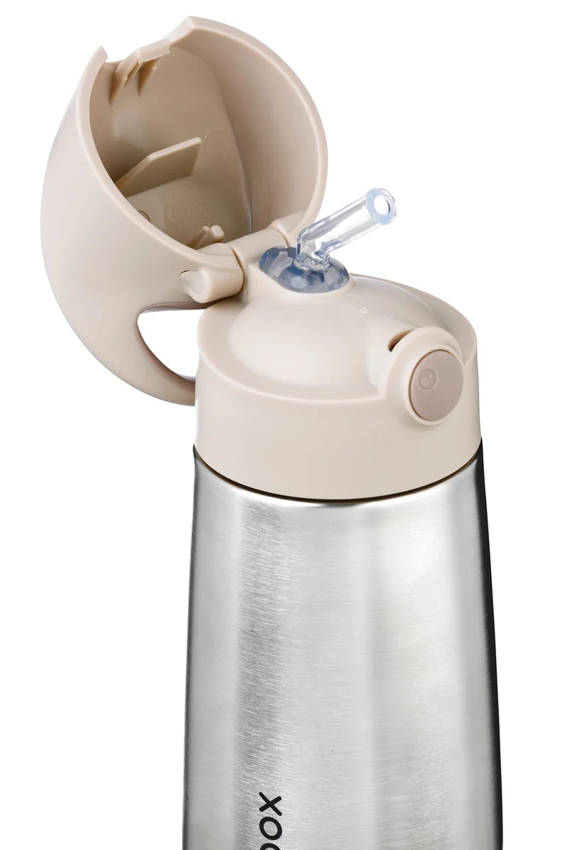 B.BOX Termoska na pití s brčkem 350 ml - béžová