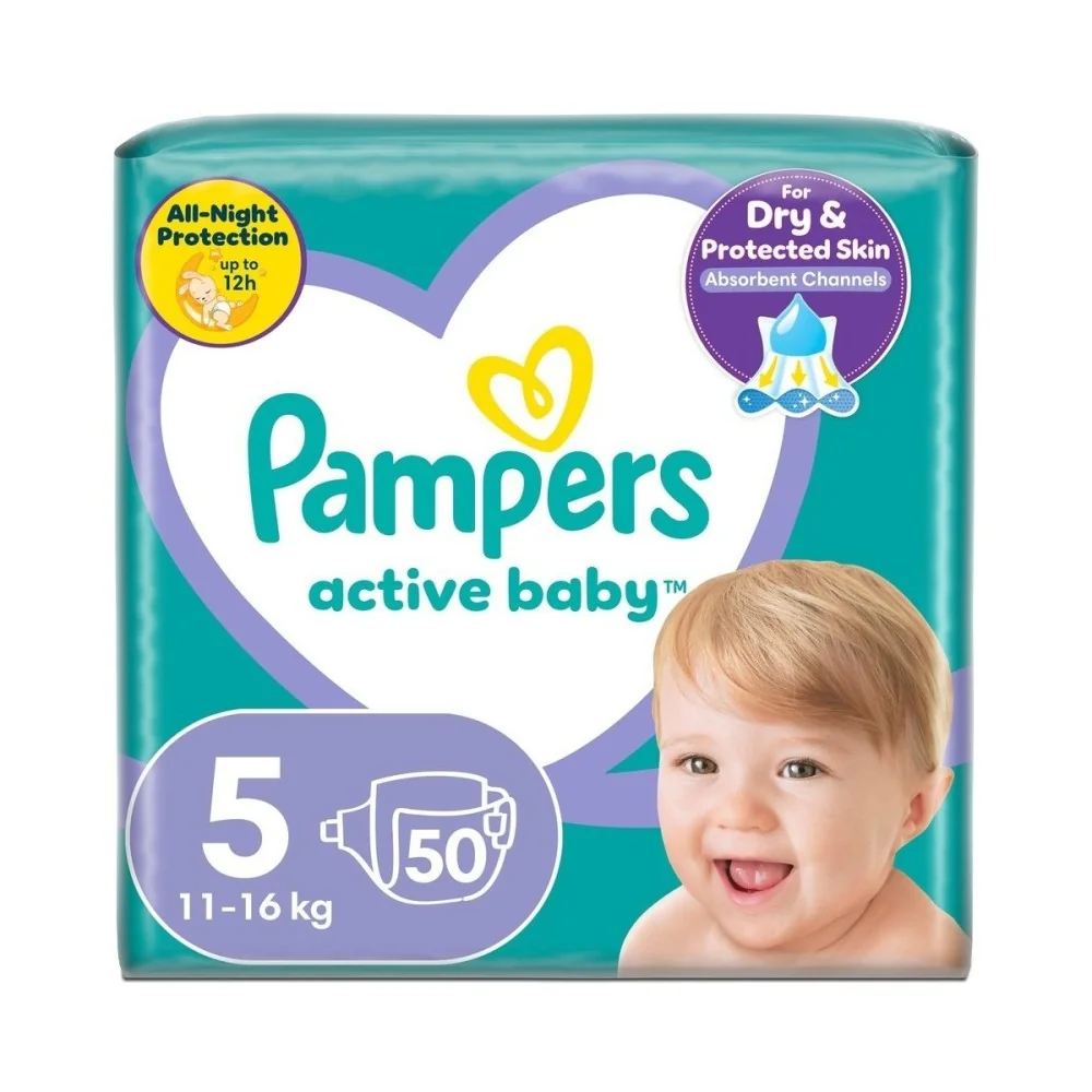 Pampers Active Baby vel. 5 Maxi Pack 11-16 kg dětské pleny 50 ks