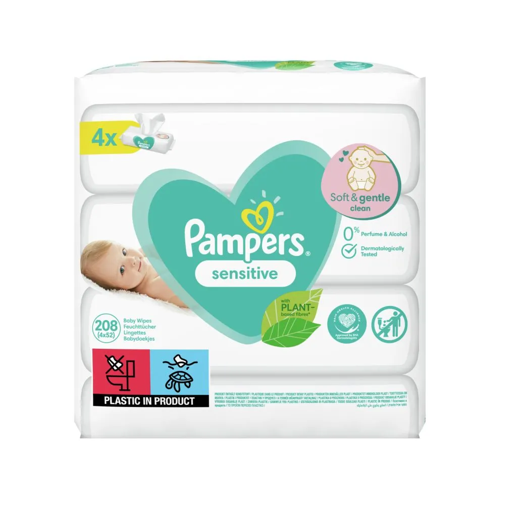 Pampers Sensitive vlhčené ubrousky 4x52 ks