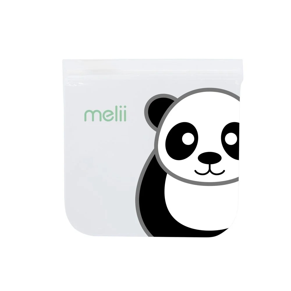 Melii Opakovatelně použitelné sáčky na svačinu 4ks- Panda, Medvěd