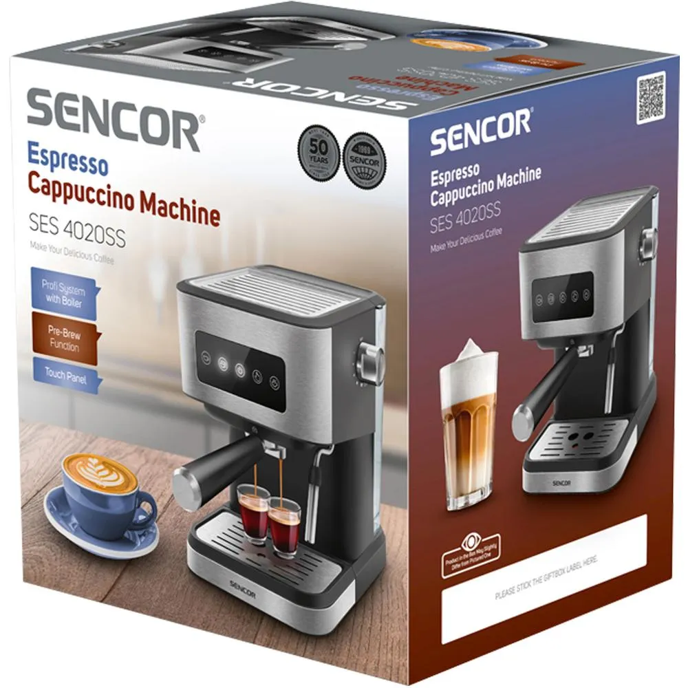 SENCOR SES 4020SS Espresso pákový kávovar černý/šedý