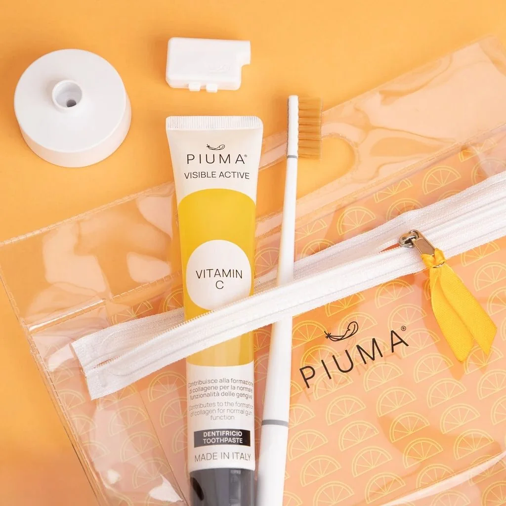 Piuma Dárkový set na péči o zuby s vitamínem C 4 ks Pure White