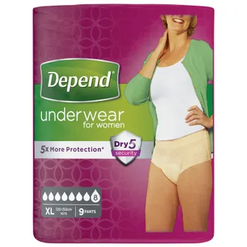 Depend Super pro ženy XL absorpční natahovací kalhotky 9 ks 