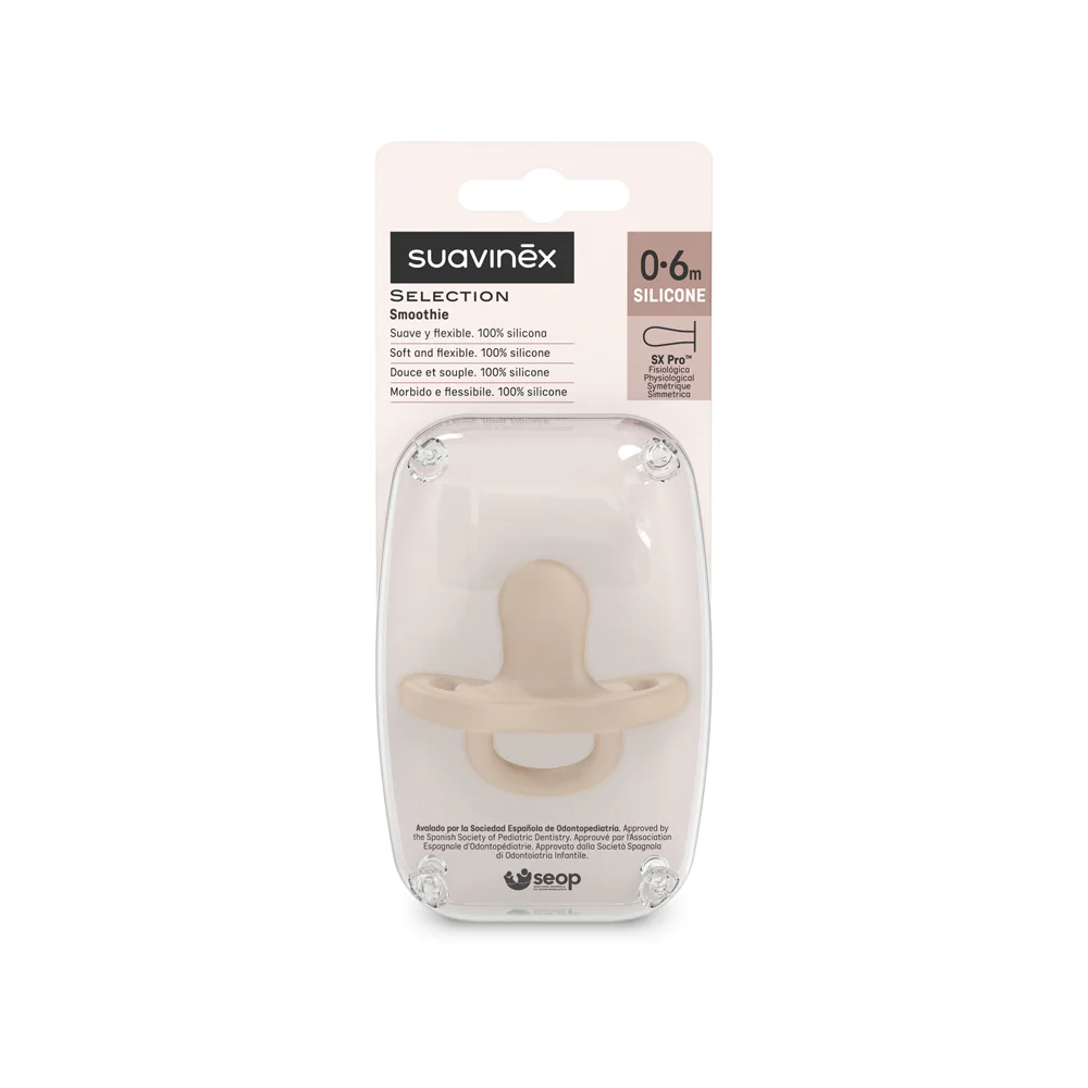 Suavinex Colour Essence Fyziologický dudlík 0–6m 1 ks krémový