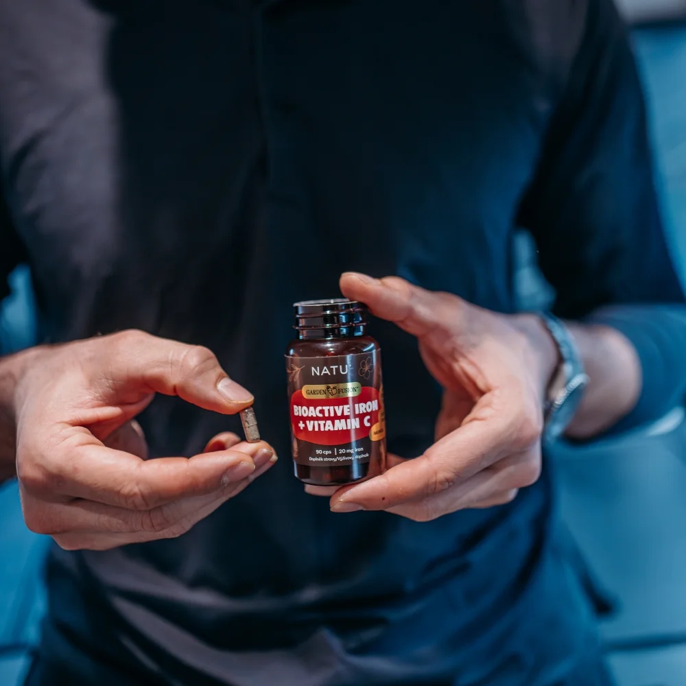 NATU Garden Fusion Bioaktivní železo s vitaminem C a piperinem 90 kapslí