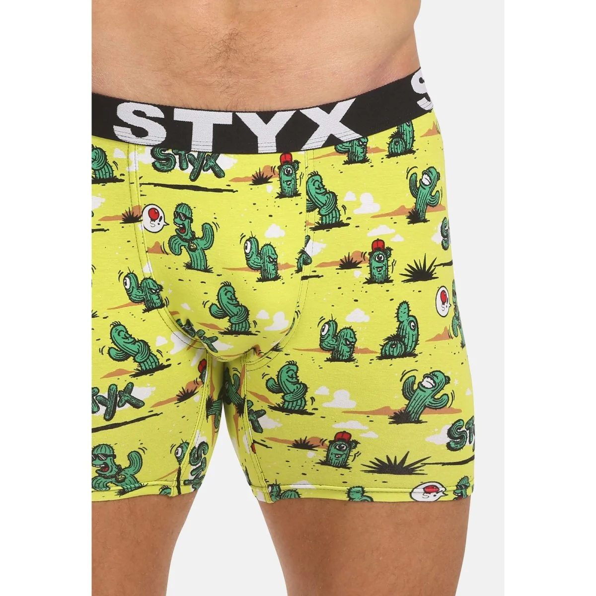 Styx Pánské boxerky long art sportovní guma kaktusy (UN1351) XXL