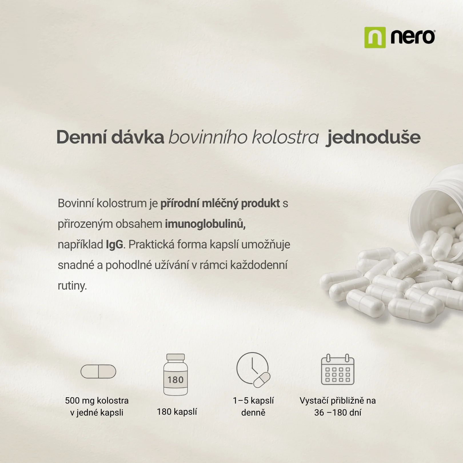 NERO Colostrum 500 mg 180 kapslí