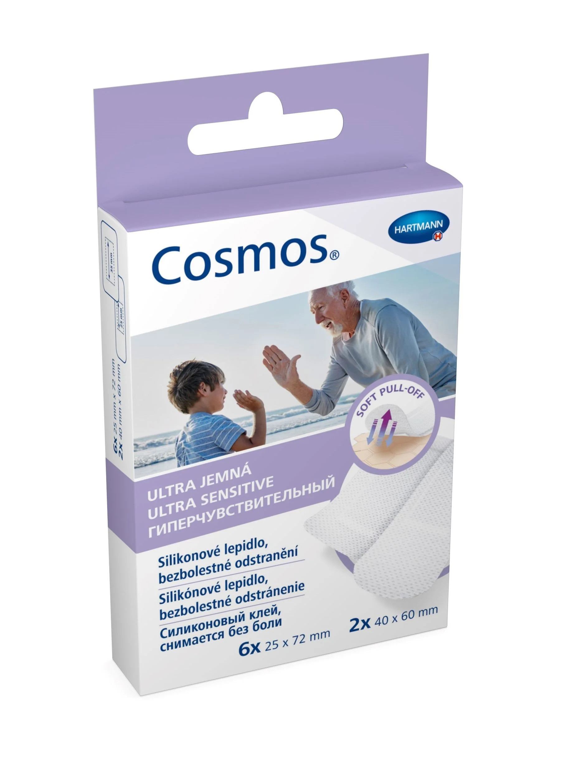 Cosmos Soft Silicone 2 velikosti ultra jemná náplast 8 ks