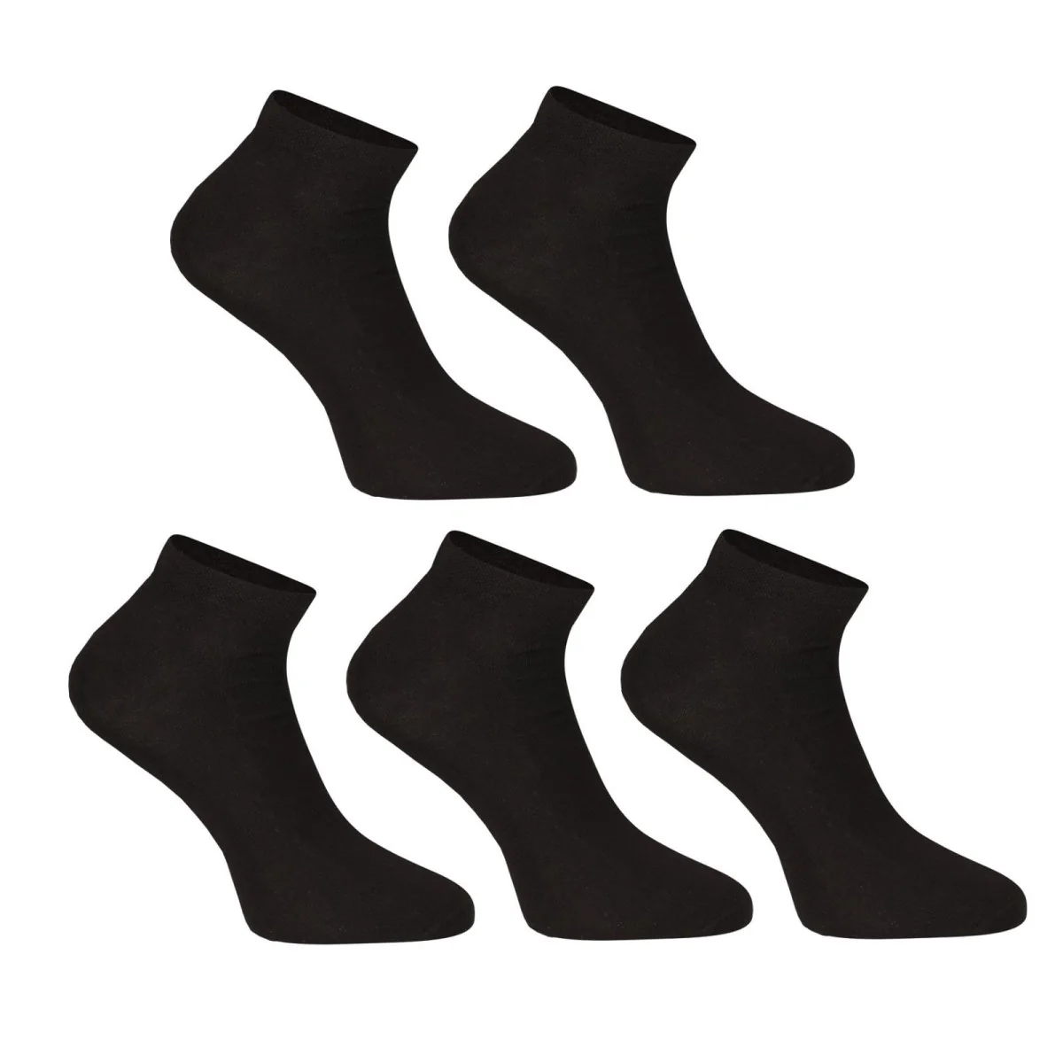 Nedeto 5PACK ponožky nízké bambusové černé (5PBN01) XL