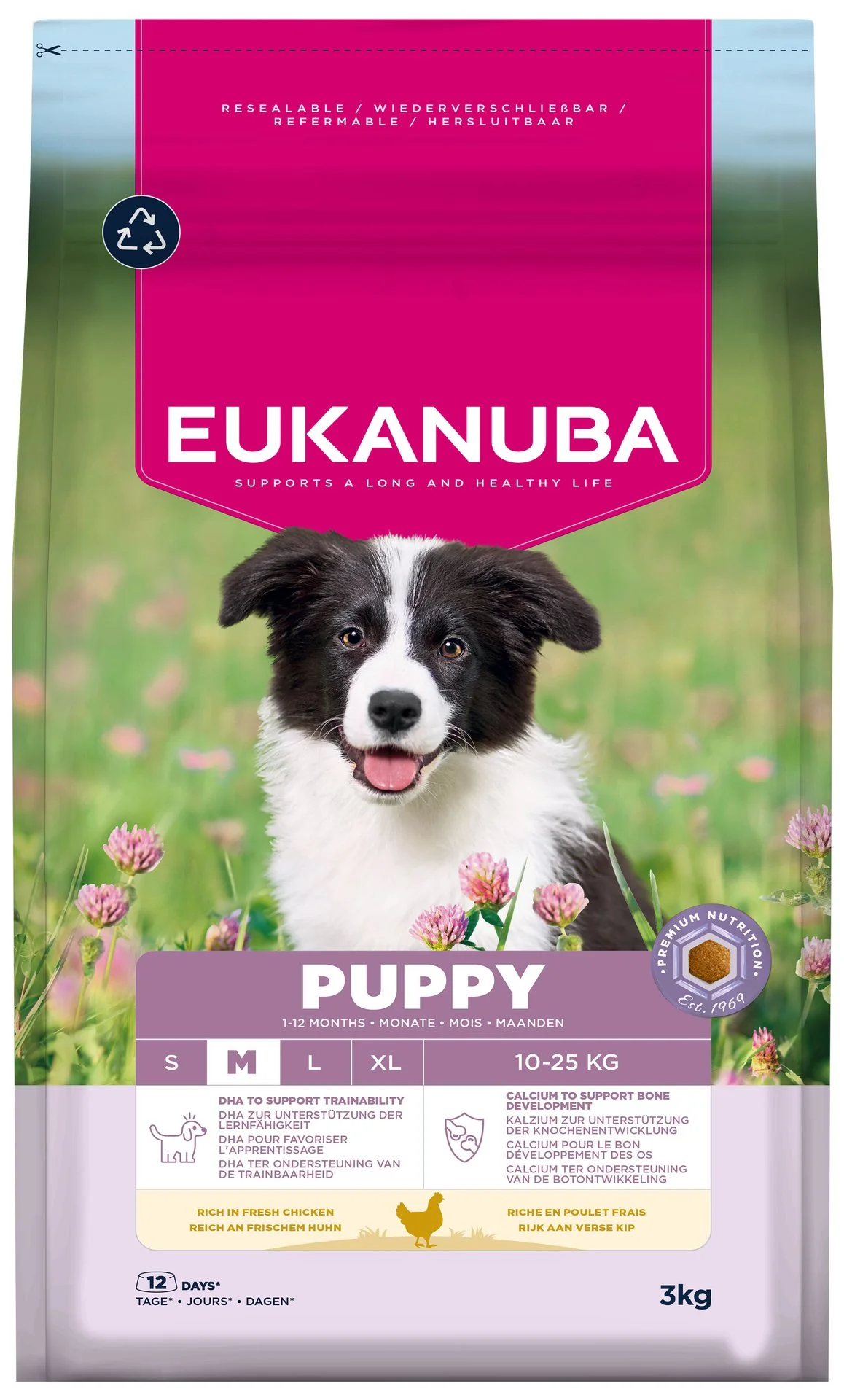 Eukanuba Krmivo Puppy Medium rich in fresh chicken 3kg