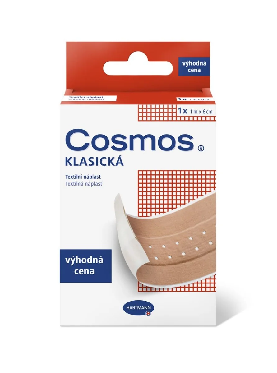 Cosmos Klasická textilní 1 m x 6 cm náplast 1 ks