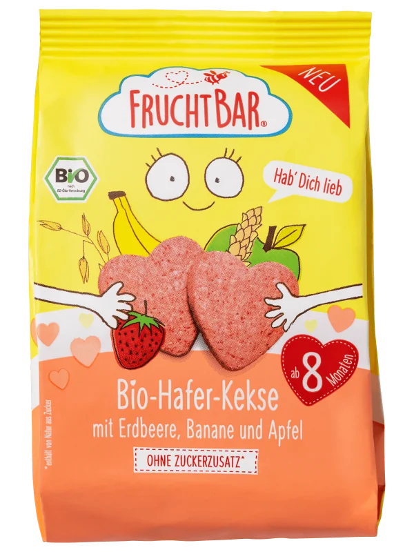 FruchtBar BIO Ovesné sušenky s ovocem 100 g