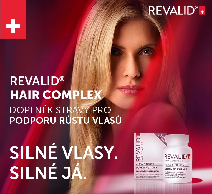 Revalid Hair Complex. Doplněk stravy pro podporu růstu vlasů. Silné vlasy. Silné já.
