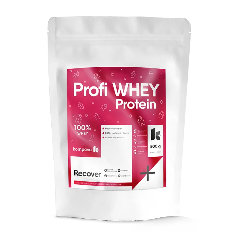 KOMPAVA Profi WHEY Protein – vánoční edice (příchuť perník, 500 g / 16 porcí)