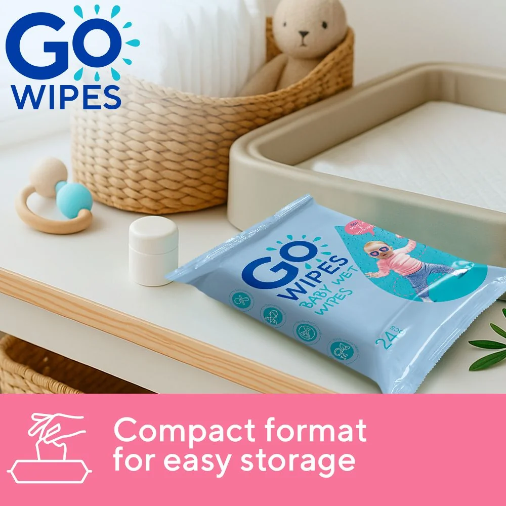 GoWipes Dětské vlhčené ubrousky pro novorozence Plastic Free 24 ks