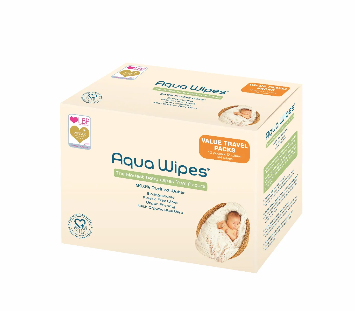 Aqua Wipes EKO Vlhčené ubrousky box 12x12 ks