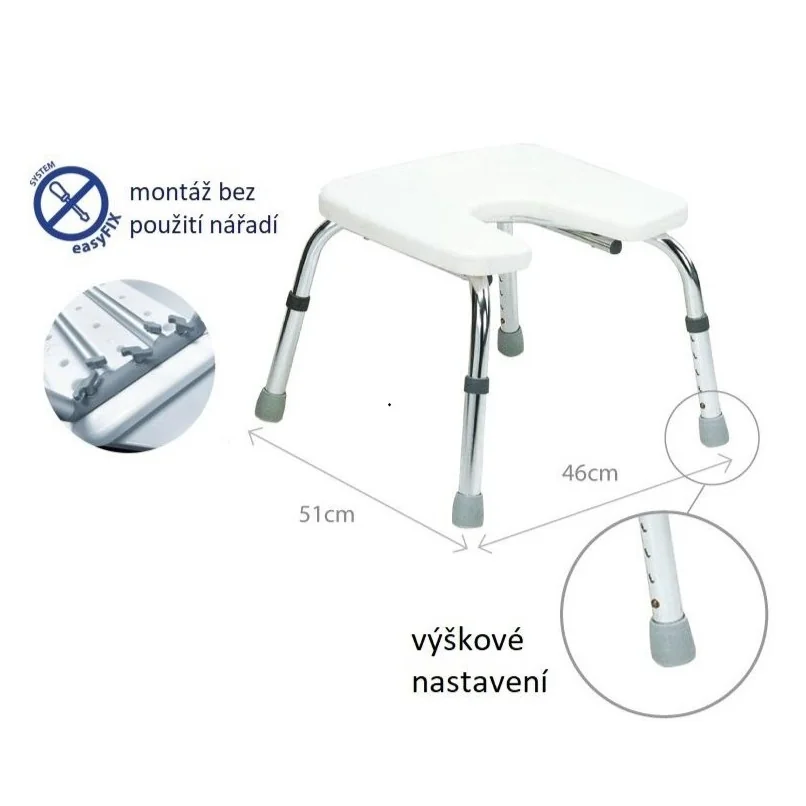 ARmedical Sedačka do sprchy tvaru U