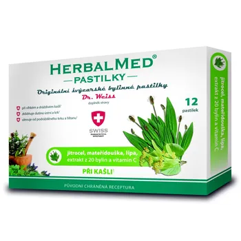 Dr. Weiss HerbalMed Jitrocel + mateřídouška + lípa + vitamin C 12 pastilek
