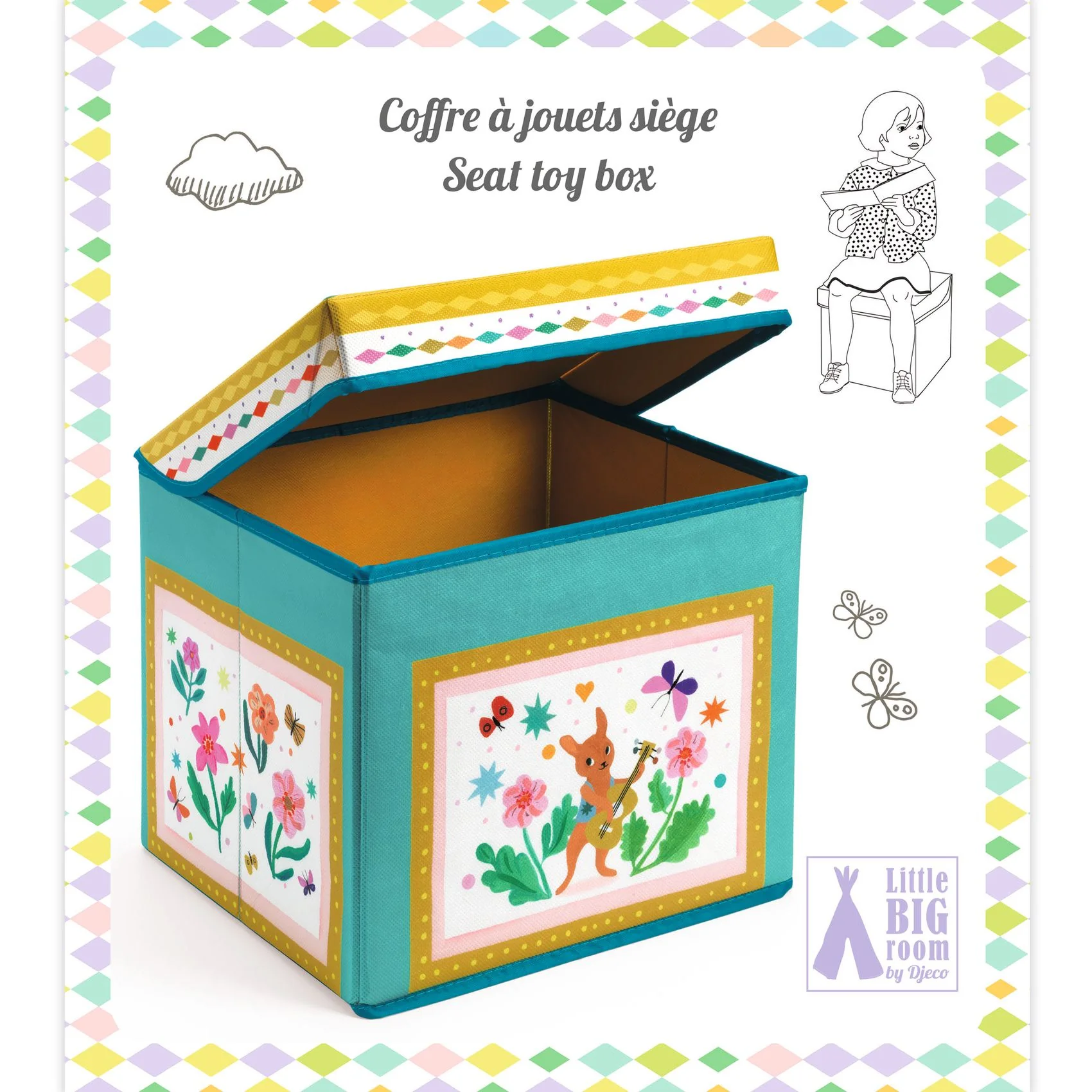 Djeco Box na hračky a sedátko Caravan