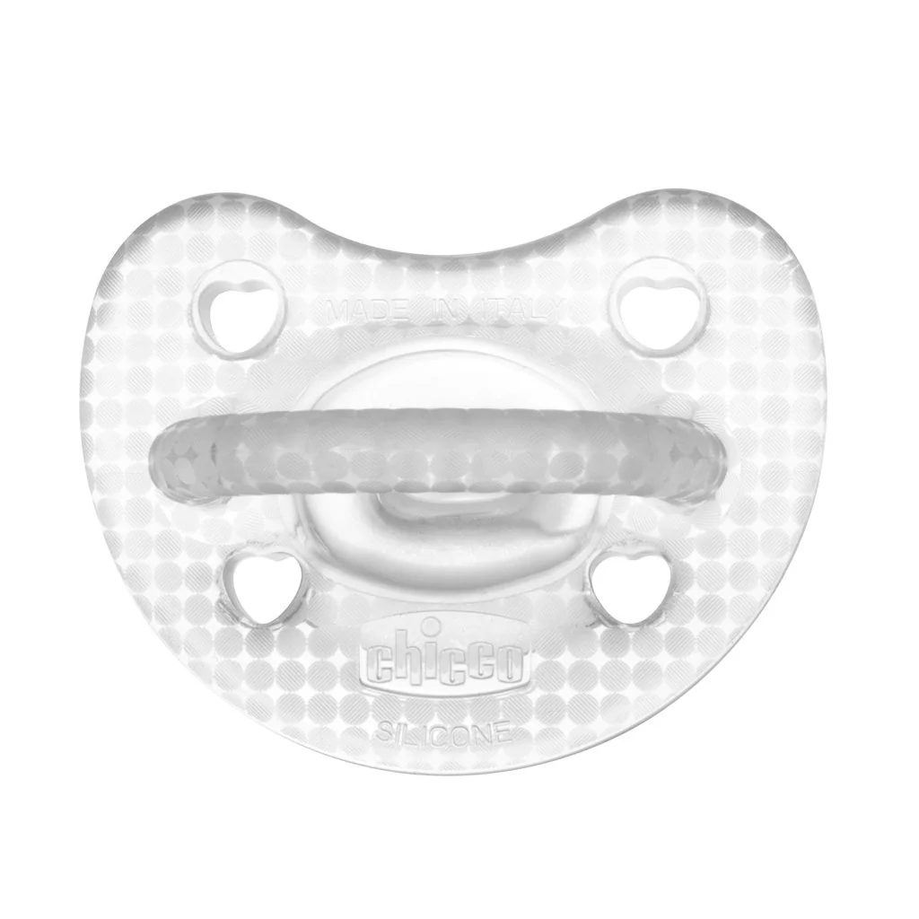 Chicco Dudlík Physio Luxe celosilikonový 2-6m crystal 2 ks