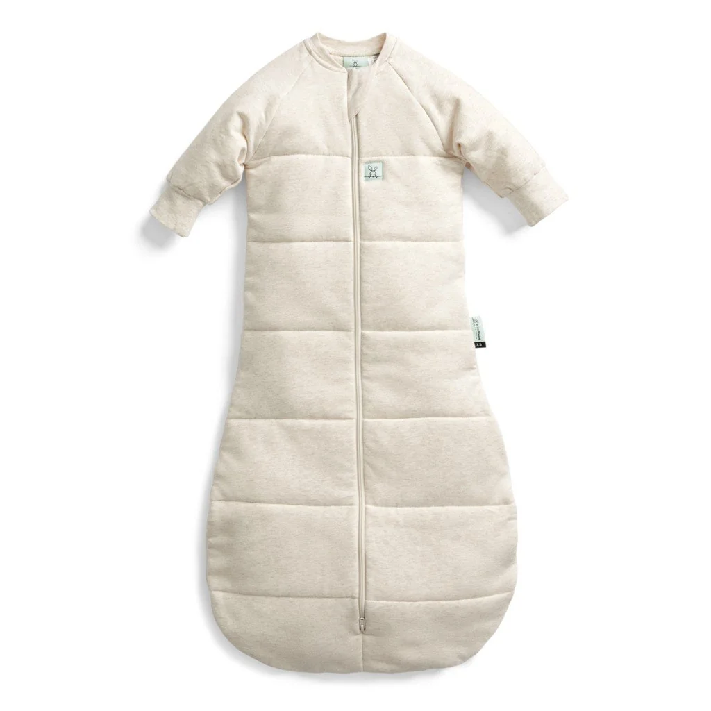 ergoPouch Pytel na spaní s rukávy Jersey Oatmeal Marle 3-12 m, 6-10 kg, 3,5 tog