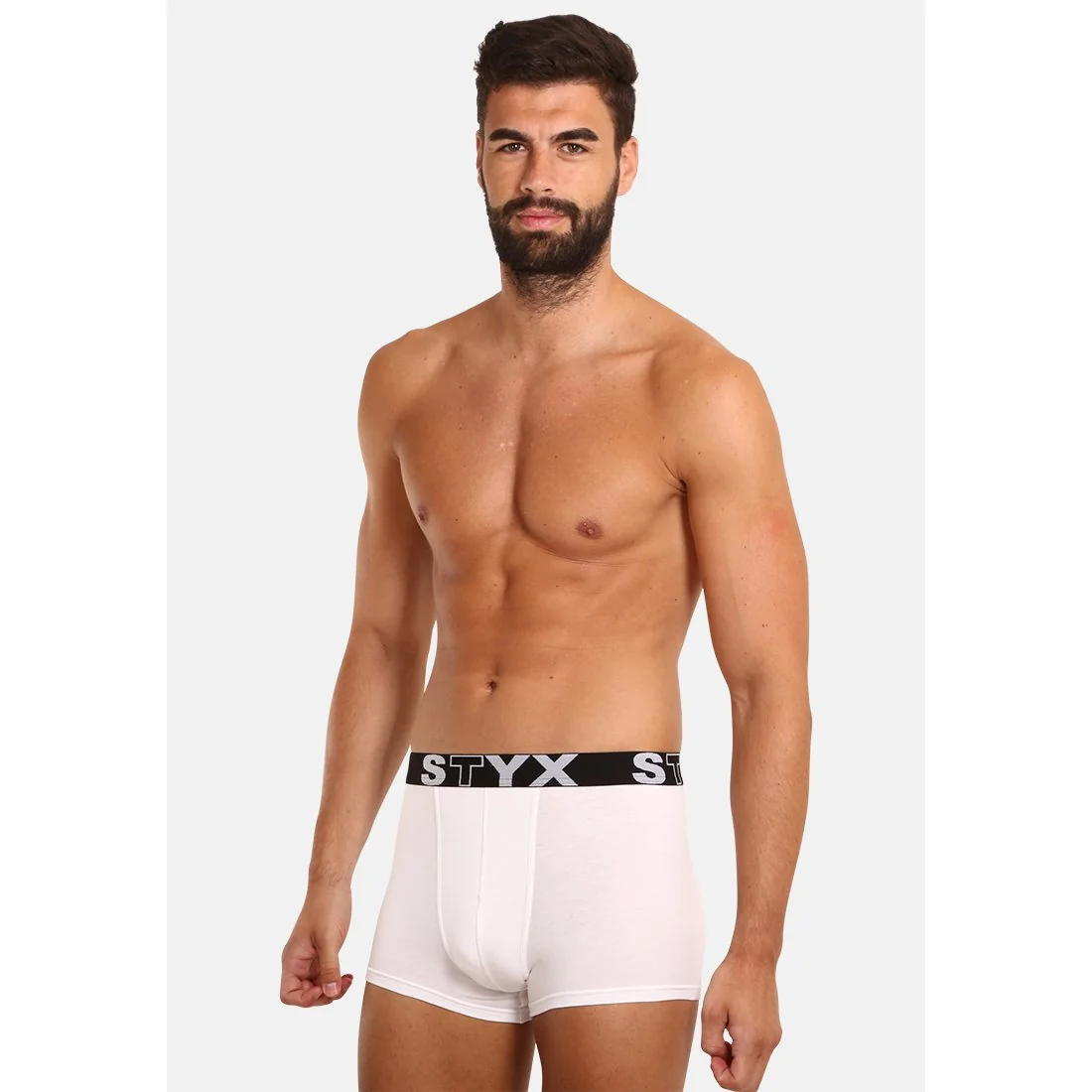 Styx Pánské boxerky sportovní guma bílé (G1061) L