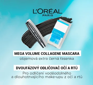 *SLEVA 10 % na společný nákup produktů Loréal Paris Mega Volume Collagene 24h řasenka 9 ml a Loréal Paris Dvoufázový odličovač očí a rtů 125 ml *SLEVA 10 % na společný nákup produktů Loréal Paris Mega Volume Collagene 24h řasenka 9 ml a Loréal Paris Dvoufázový odličovač očí a rtů 125 ml