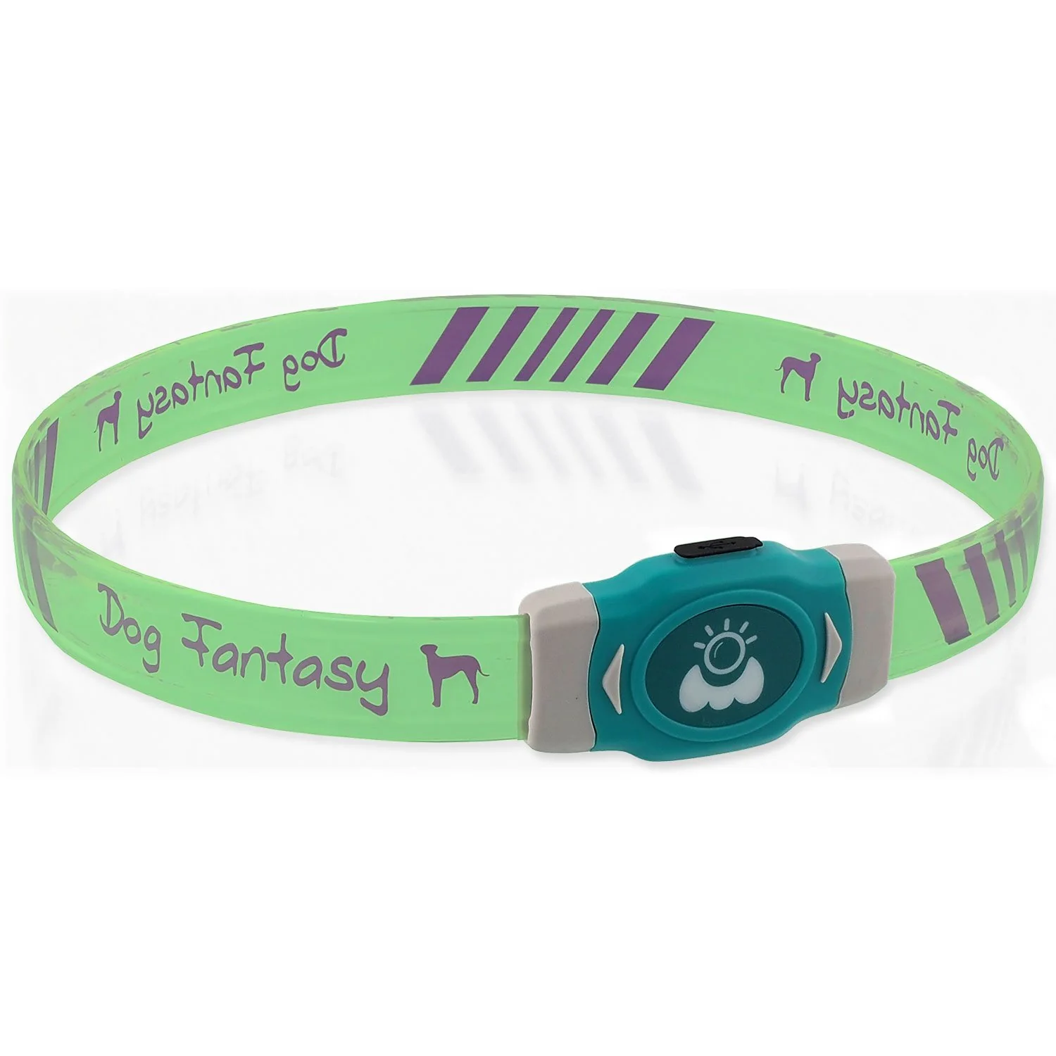 Dog Fantasy Obojek LED Svítící různobarevný nabíjecí L 65cm